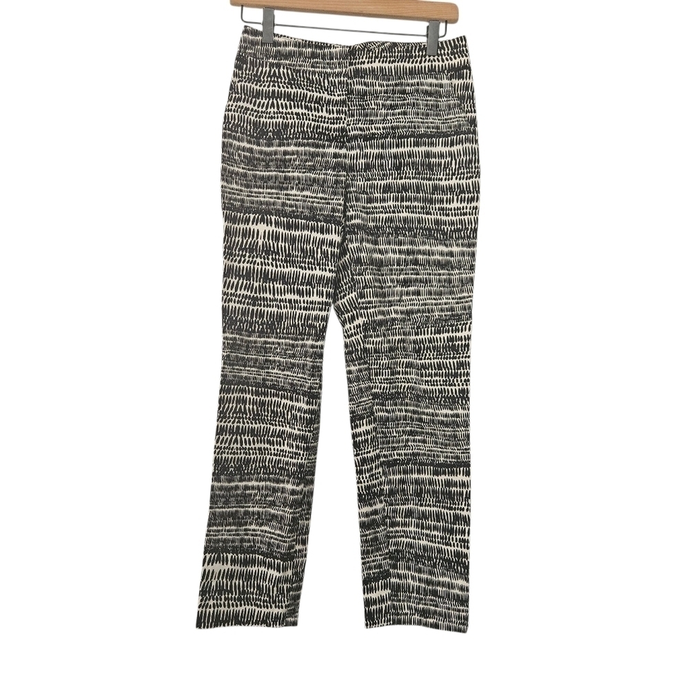 St. John Black White Pattern Print Cropped Pants Size 2